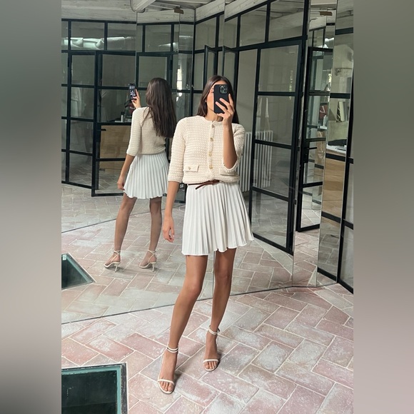 ZARA SS24 PLEATED MINI SKIRT WITH BELT 1165/069 - Picture 1 of 3
